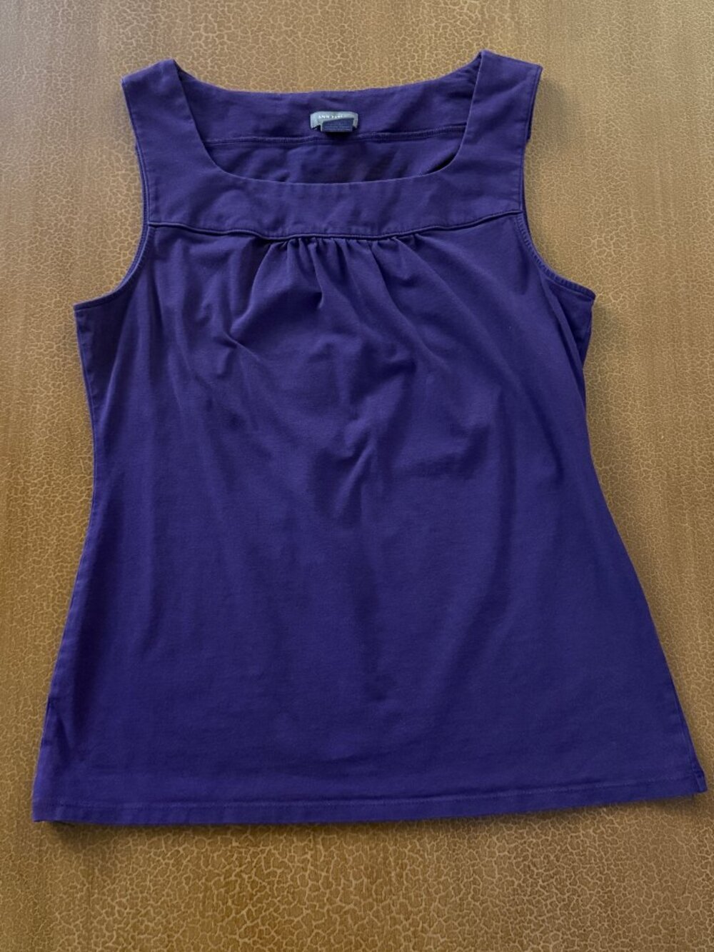 Ann Taylor Purple Tank Top Square Necklilne - Size Small